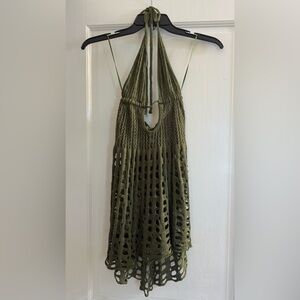 Green Knit Cover Up